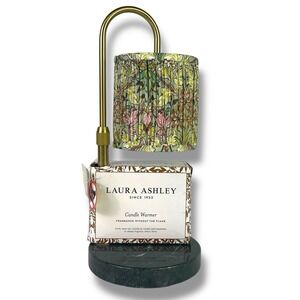Laura Ashley William Morris Pimpernel Candle Warmer Lamp Marble Base 14" NEW